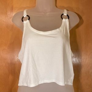 Blue Steel White Crop Top